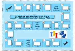 Vorschau - Spiele - Brettspiel Umfang Quadrat und Rechteck - Deckblatt