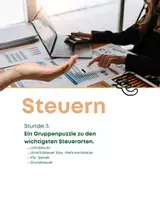 Vorschau - Arbeitsblätter - Ein Gruppenpuzzle zu den wichtigsten Steuerarten - Deckblatt