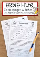 Vorschau - Anderer Materialtyp - Erste Hilfe Zahlenfolgen & Reihen (diff. Kopiervorlagen inkl. Lösungen) - Deckblatt
