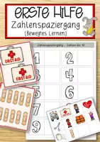 Vorschau - Anderer Materialtyp - Erste Hilfe Zahlenspaziergang (Bewegtes Lernen) - Deckblatt