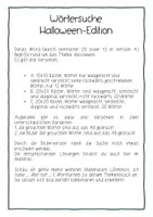 Vorschau - Arbeitsblätter - Wörtersuche Halloween Suchsel Deutschunterricht Vertretungsunterricht - Seite 1