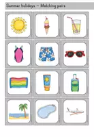 Vorschau - Spiele - Summer holidays (Sommerferien, Sommer) Matching pairs Merkspiel - Englisch - Seite 3