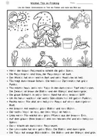 Vorschau - Arbeitsblätter - Lesen, verstehen und Malen Frühling, Leseaufgabe Klasse 2, 3, 4, DaZ - Seite 3