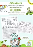 Vorschau - Arbeitsblätter - Lesen, verstehen und Malen Frühling, Leseaufgabe Klasse 2, 3, 4, DaZ - Deckblatt