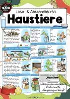 Vorschau - Stationenlernen - Lese- & Abschreibkartei - Haustiere Lateinische Ausgangsschrift - Deckblatt