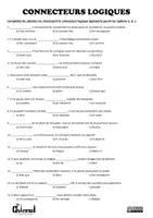Aperçu - Feuilles d'exercices - CONNECTEURS LOGIQUES – Fiche pédagogique (30 phrases) - Page 1