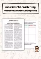 Vorschau - Arbeitsblätter - Dialektische Erörterung - Arbeitsblatt zum Thema Ganztagsschule - Deckblatt