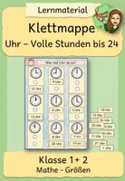 Vorschau - Stationenlernen - Uhr - Volle Stunden bis 24 (Klettmappe) - Deckblatt