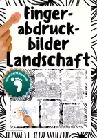 Vorschau - Arbeitsblätter - Fingerabdruck-Landschaft / Dot-Painting - Deckblatt