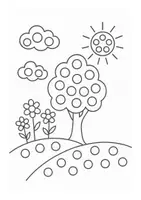 Vorschau - Arbeitsblätter - Fingerabdruck-Landschaft / Dot-Painting - Seite 2