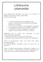 Vorschau - Arbeitsblätter - Wörtersuche Lebensmittel Ernährung Grundschule Sek I DaZ - Seite 1