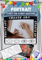 Vorschau - Mal- und Bastelvorlagen - Portrait Gesicht zeichnen Schritt für Schritt - Deckblatt