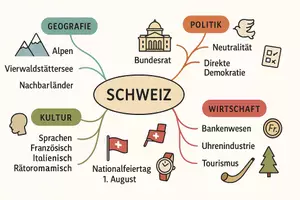 Vorschau - Arbeitsblätter - Lernposter + Arbeitsblätter zum Thema "Schweiz" + Lösung & MP3 + Mindmap + Infografik - Seite 3