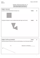 Vorschau - Klassenarbeiten - KA Nr. 4 Mathe 5 (Figuren, Sachrechnen, Kreis) - Deckblatt