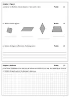 Vorschau - Klassenarbeiten - KA Nr. 4 Mathe 5 (Figuren, Sachrechnen, Kreis) - Seite 1