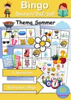 Vorschau - Spiele - Wortschatz Bingo - Sommer (Klasse 1 und 2) - Deckblatt