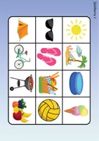 Vorschau - Spiele - Wortschatz Bingo - Sommer (Klasse 1 und 2) - Seite 1
