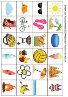 Vorschau - Mal- und Bastelvorlagen - Vokabelbilder Sommer - Bilder zum ausschneiden (Klasse 1 und 2) - Seite 1