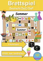 Vorschau - Spiele - Brettspiel Sommer Wortschatzspiel Grundschule DaZ/DaF/Deutsch - Deckblatt