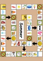Vorschau - Spiele - Brettspiel Sommer Wortschatzspiel Grundschule DaZ/DaF/Deutsch - Seite 1