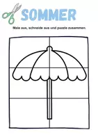 Vorschau - Mal- und Bastelvorlagen - Ausschneiden und kleben Sommer - Wortschatz basteln Feinmotorik (Grundschule) - Seite 2