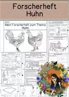 Vorschau - Arbeitsblätter - Differenziertes Forscherheft - Bauernhoftier - Huhn - Deckblatt