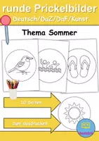 Vorschau - Mal- und Bastelvorlagen - Materialpaket - Sommer Malen - DaZ/DaF/Kunst/Deutsch/Sachunterricht - Seite 1