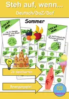 Vorschau - Spiele - Steh auf, wenn... Sommer - DaZ/DaF, Deutsch (Bewegungsspiel) - Deckblatt