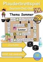 Vorschau - Spiele - Plauderbrettspiel Thema Sommer - DaZ/DaF, Deutsch - Deckblatt