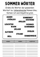 Vorschau - Lehrpläne/Lehrermaterial - Wortarten Sommer - DaZ/DaF, Deutsch (Nomen, Verben, Adjektive) - Seite 2