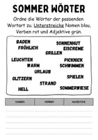 Vorschau - Lehrpläne/Lehrermaterial - Wortarten Sommer - DaZ/DaF, Deutsch (Nomen, Verben, Adjektive) - Seite 3