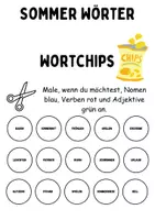 Vorschau - Mal- und Bastelvorlagen - Wortarten Chips Sommer - DaZ/DaF, Deutsch (Nomen, Verben, Adjektive) - Seite 2
