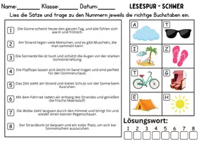 Vorschau - Spiele - Lesespur / Leserätsel Thema Sommer - DaZ/DaF, Deutsch - Seite 3