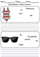 Vorschau - Arbeitsblätter - Schüttelsätze Thema Sommer - DaZ/DaF, Deutsch (2./ 3. Klasse) - Seite 3