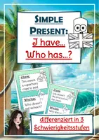 Vorschau - Spiele - Simple Present Spiel: I have... Who has...? (inkl. Differenzierung in drei Schwierigkeitsstufen) - Deckblatt