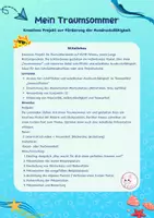 Vorschau - Arbeitsblätter - Mein Traumsommer - Kreatives Projekt zur Förderung der Ausdrucksfähigkeit - Seite 1