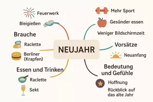 Vorschau - Arbeitsblätter - Lernposter + Arbeitsblätter zum Thema "Neujahr" + Lösung & MP3 + Mindmap + Infografik - Seite 3