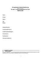 Vorschau - Stundenentwürfe - Wahrscheinlichkeiten (Fair oder unfair?) - Stundenentwurf - Deckblatt