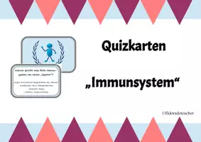 Vorschau - Stationenlernen - Quizkarten Immunsystem - Deckblatt