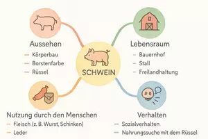 Vorschau - Arbeitsblätter - Lernposter + Arbeitsblätter zum Thema "Schwein" + Lösung & MP3 + Mindmap + Infografik - Seite 3