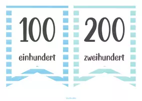 Vorschau - Poster - Hunderterzahlen als Wimpel_Plakate im Zahlenraum bis 1000 - Seite 1