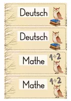 Vorschau - Mal- und Bastelvorlagen - Eulenklasse - Tagestransparenz (Stundenplan) - Seite 1