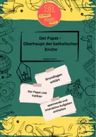 Vorschau - Arbeitsblätter - ✝️ Materialpaket: Papst & Papstwahl – Kirche verstehen und reflektieren - Deckblatt