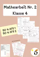 Vorschau - Klassenarbeiten - Mathearbeit Nr. 2 Klasse 4 - Deckblatt