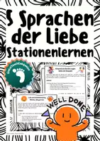 Vorschau - Arbeitsblätter - 5 Sprachen der Liebe - Stationenlernen (zum Valentinstag) - Deckblatt