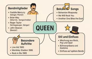Vorschau - Arbeitsblätter - Lernposter + AB mit Fragen zum Thema "Queen (Band)" + Lösungsblatt + Mindmap + Infografik - Seite 3