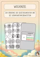 Vorschau - Lehrpläne/Lehrermaterial - Individuelle Wochenziele für SuS-Tische (grau) - Deckblatt