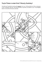 Vorschau - Mal- und Bastelvorlagen - Wassily Kandinsky: "Kreise in einem Kreis" - Kunstwerk puzzeln - Seite 1