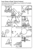 Vorschau - Mal- und Bastelvorlagen - Wassily Kandinsky: "Spitzen im Bogen" - Kunstwerk puzzeln - Seite 1
