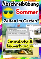 Vorschau - Unterrichtsreihen - Sommer Abschreibübung "Zelten im Garten" in Grundschrift - Deckblatt